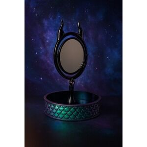 Maleficent Mirror with Tray‎ Disney Vanity Tabletop Decor, Make Up Desk Decor